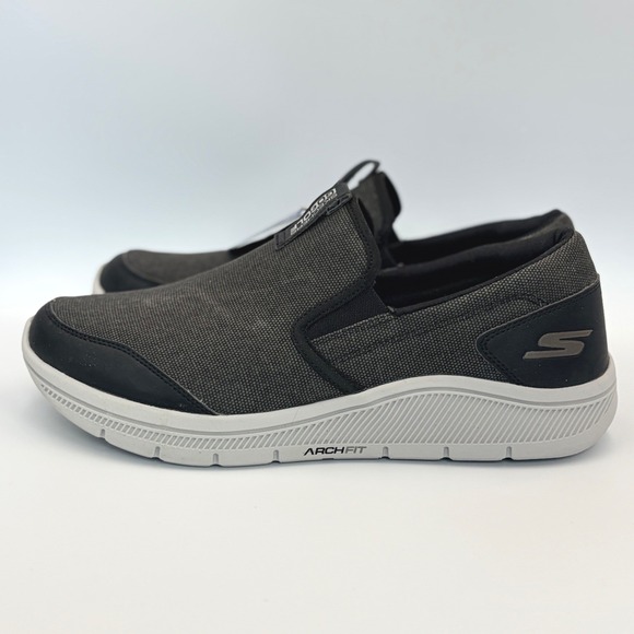 Skechers GO GOLF Arch Fit Walk Mens 11.5 Charcoal Black Slip On Shoes NWOB - Picture 2 of 13